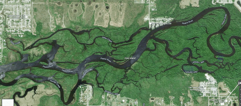 Kayak Eco Tours Map for kayaking Deep Creep on the Peace River